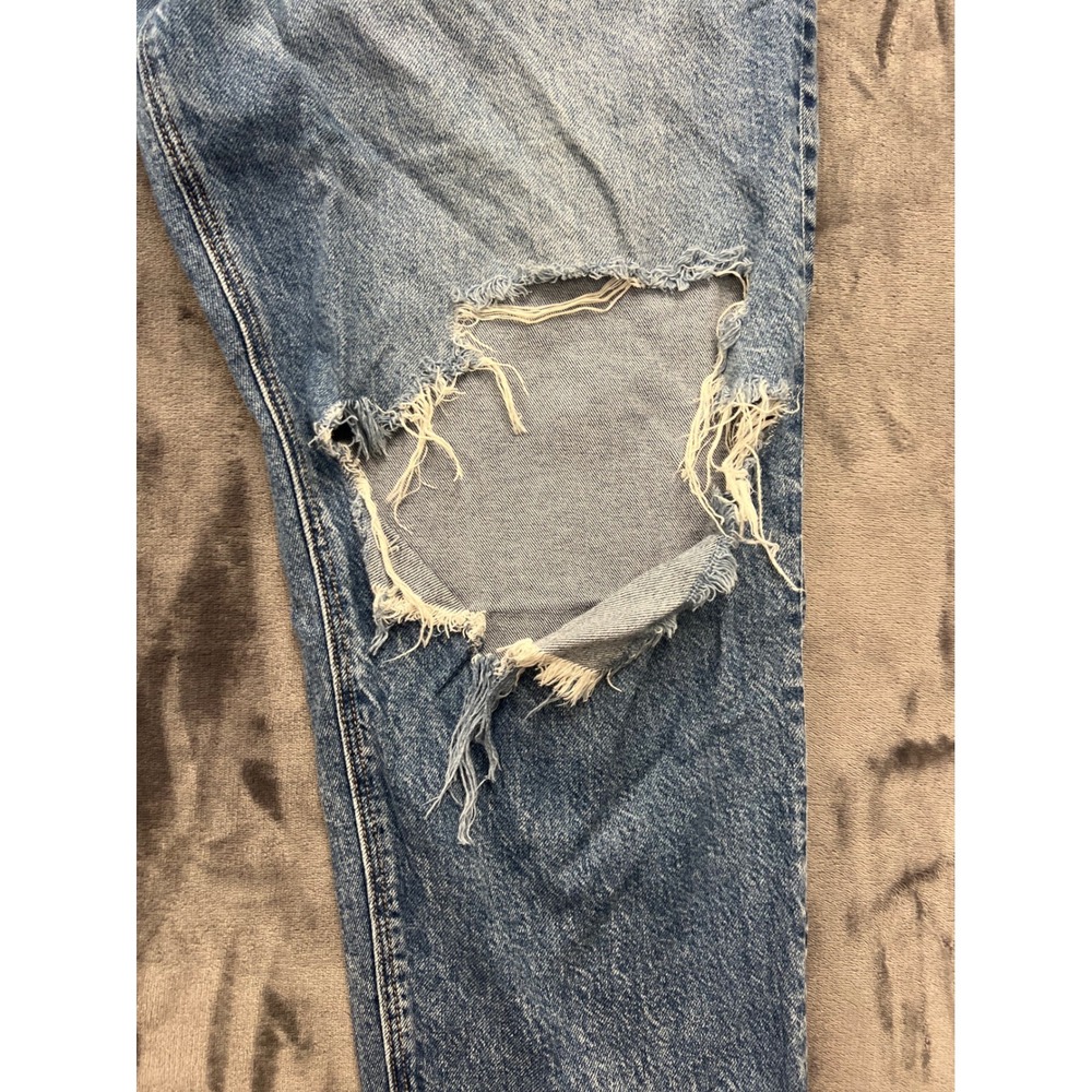 American Eagle Strigid Jeans Womens 18 Blue Excellent Distressed Straight Leg - Picture 3 of 11